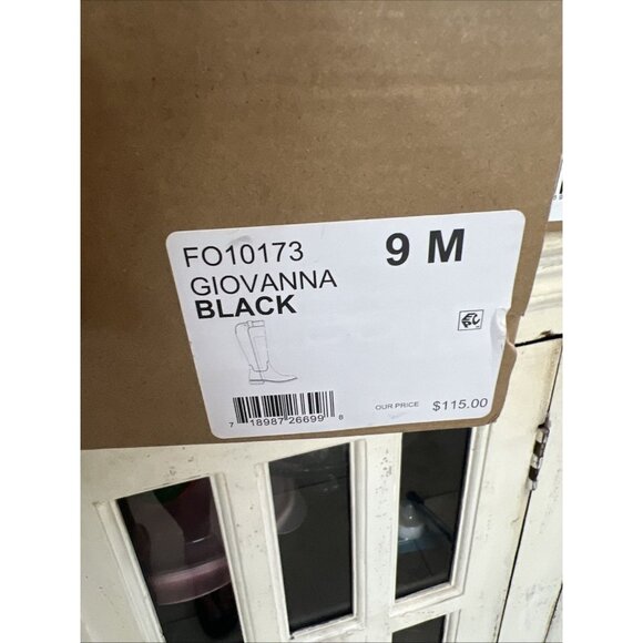 FRYE & CO GIOVANNA BLACK Stacked Heel Boots 8 W-W/9M/9.5M Women’s Shoes - Picture 13 of 16
